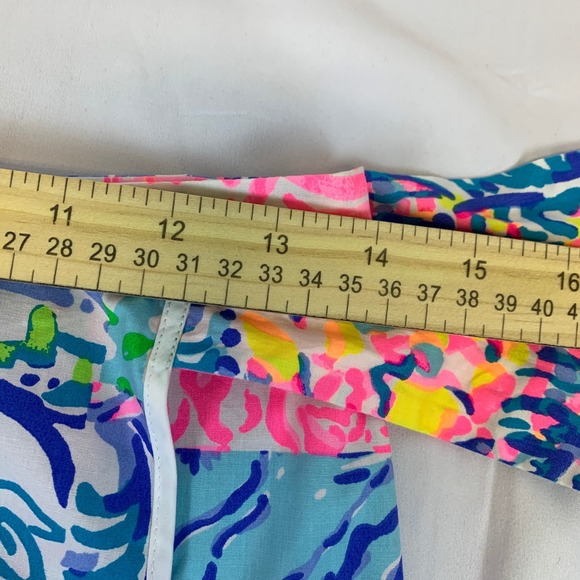 Lilly Pulitzer Patchwork‎ Wrap Skort Multicolor Vibrant Resort Preppy Style Sz 0 - Picture 9 of 12